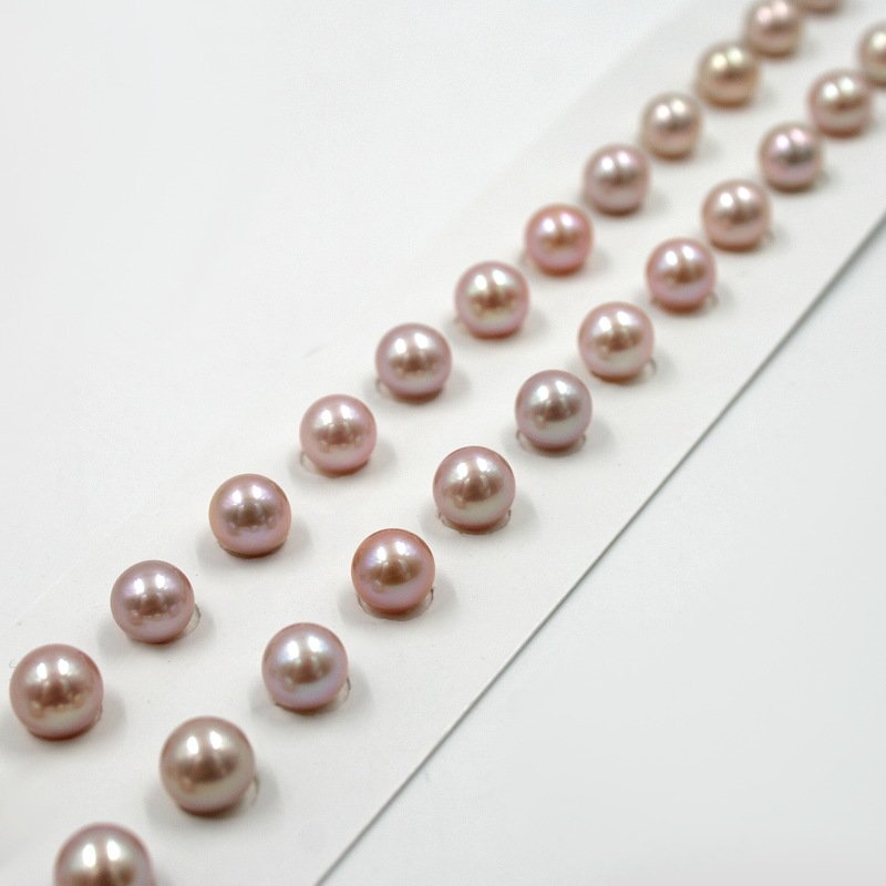Perle d'Acqua Dolce coppie round 6½-7mm - Color Naturale - immagine 2