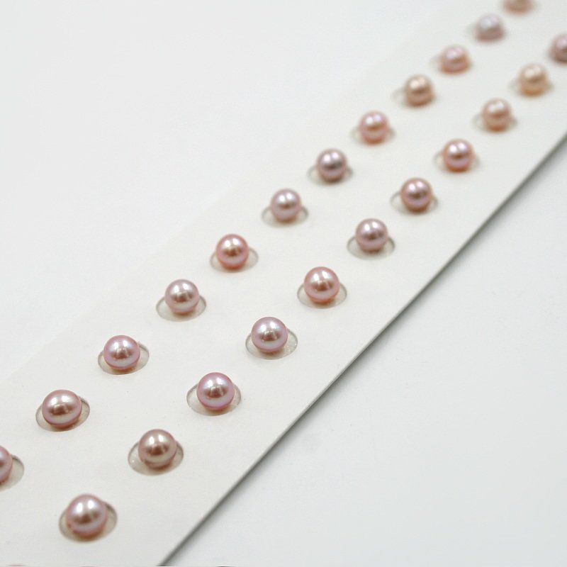 Perle d'Acqua Dolce coppie round 4½-5mm - Color Naturale - immagine 2