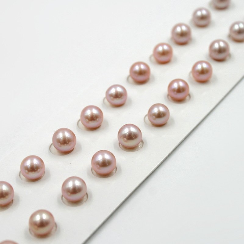Perle d'Acqua Dolce coppie round 6-6½mm - Color Naturale - immagine 2