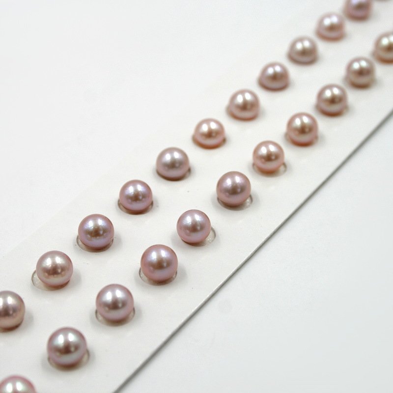 Perle d'Acqua Dolce coppie round 6-6½mm - Color Naturale - immagine 3