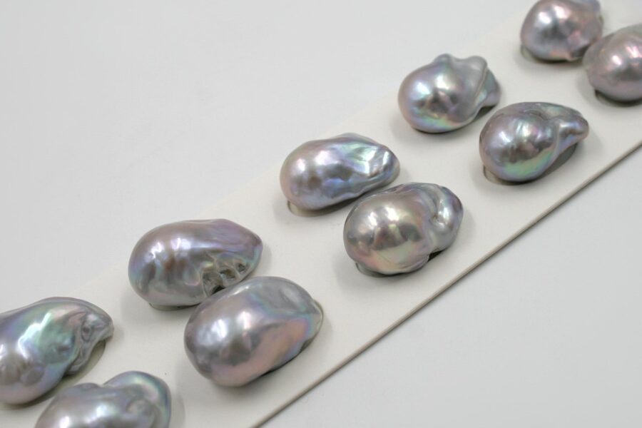 Perle d'Acqua Dolce coppie barocche ~12-15mm - Silver Color - immagine 2