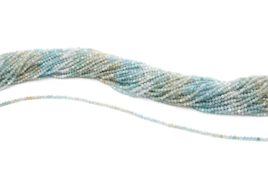 Acquamarina fili round sfaccettati 3mm - immagine 2