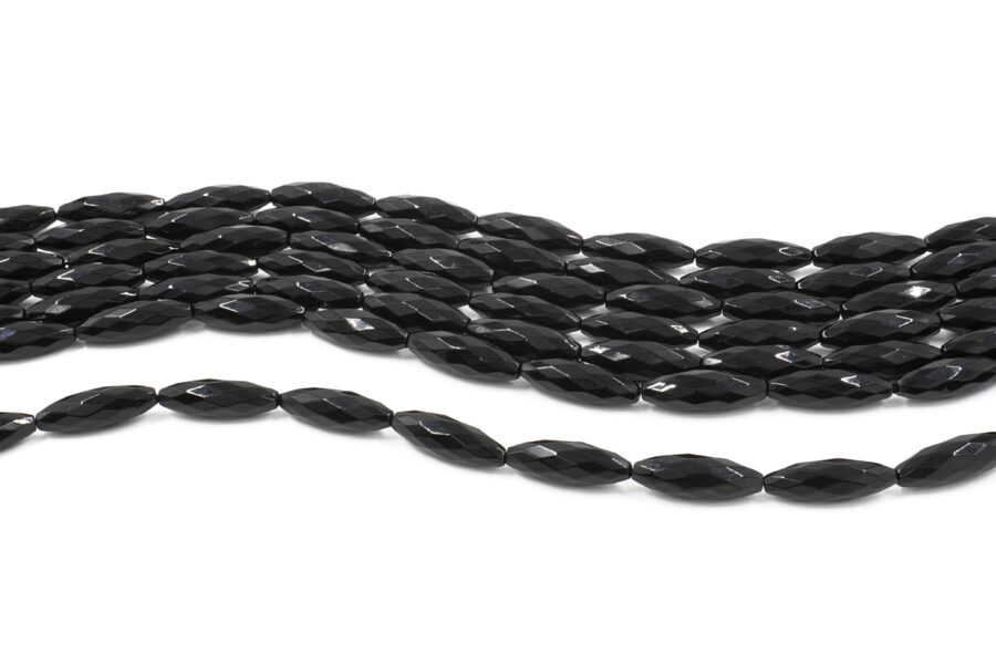 Agata nera fili olive sfaccettate 30x10mm - immagine 2