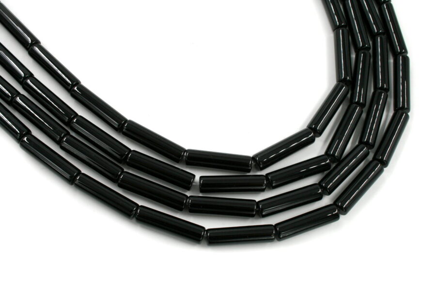 Agata nera fili cilindri 30x8mm