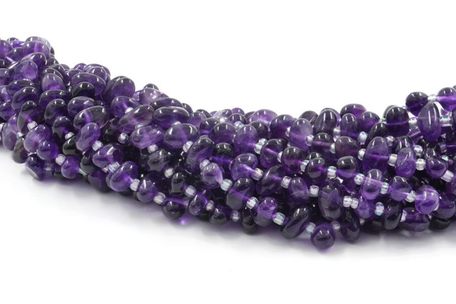 Ametista fili sassi irregolari ~10x6mm – Foro Lato Corto
