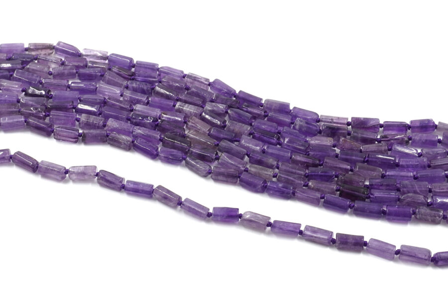 Ametista fili cilindri sfaccettati 11x5mm