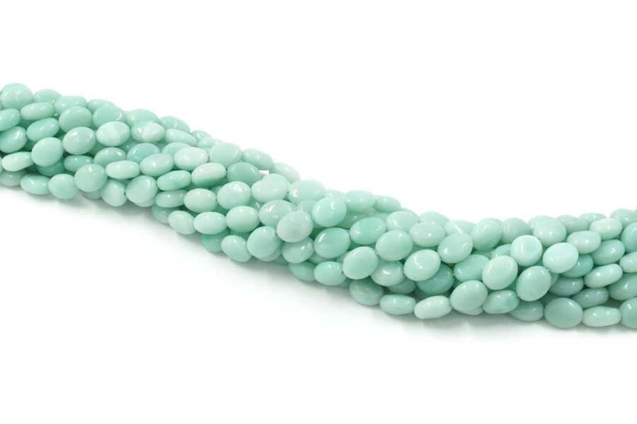 Amazzonite fili flat ovali 10x8mm - immagine 2
