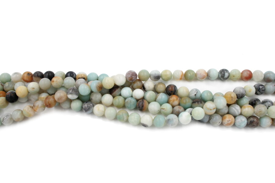 Amazzonite Multicolore Satinata fili tondi 8mm a 10mm