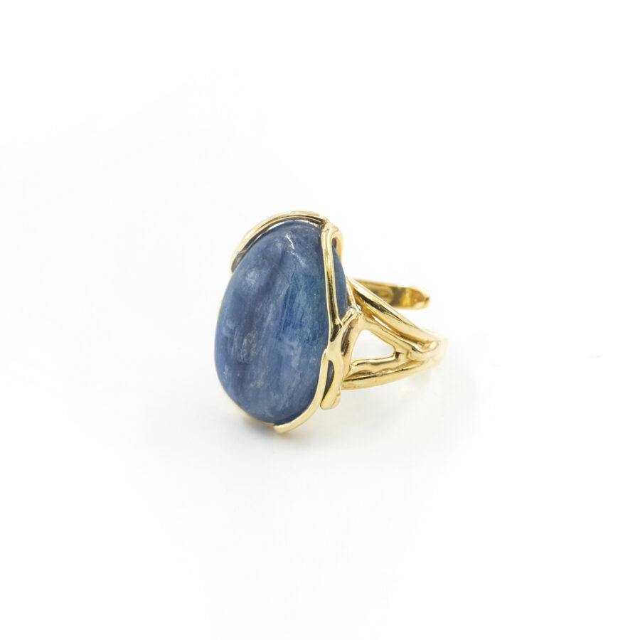Anello in Argento 925‰ con spola di cianite – Dorato