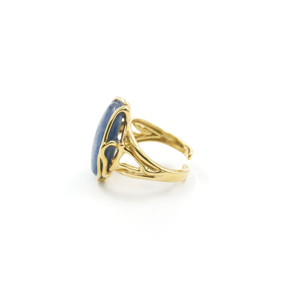 Anello in Argento 925‰ con spola di cianite – Dorato - immagine 2
