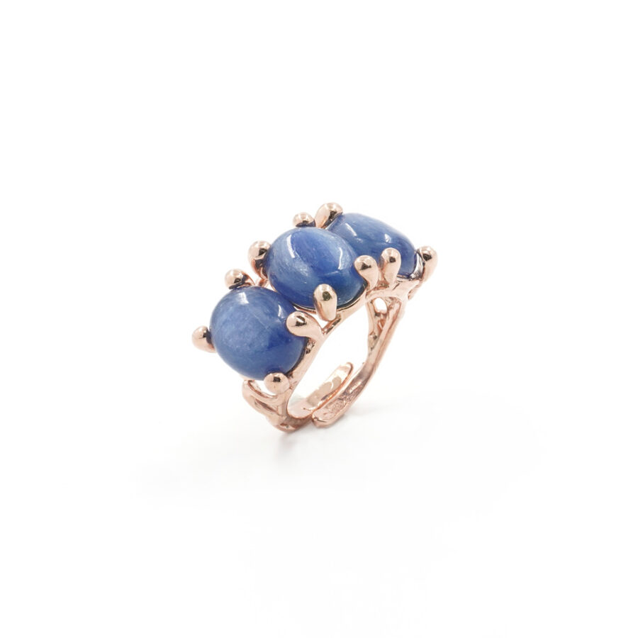 Anello Trilogy in Argento 925‰ con spole cianite – Rosato
