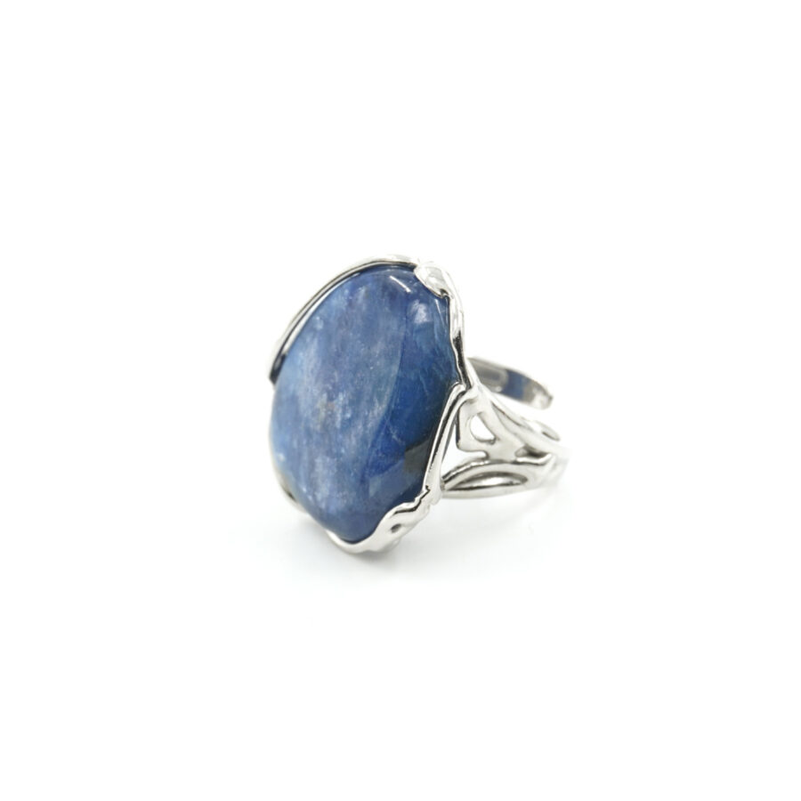 Anelli in argento con spola di cianite - Rodiato