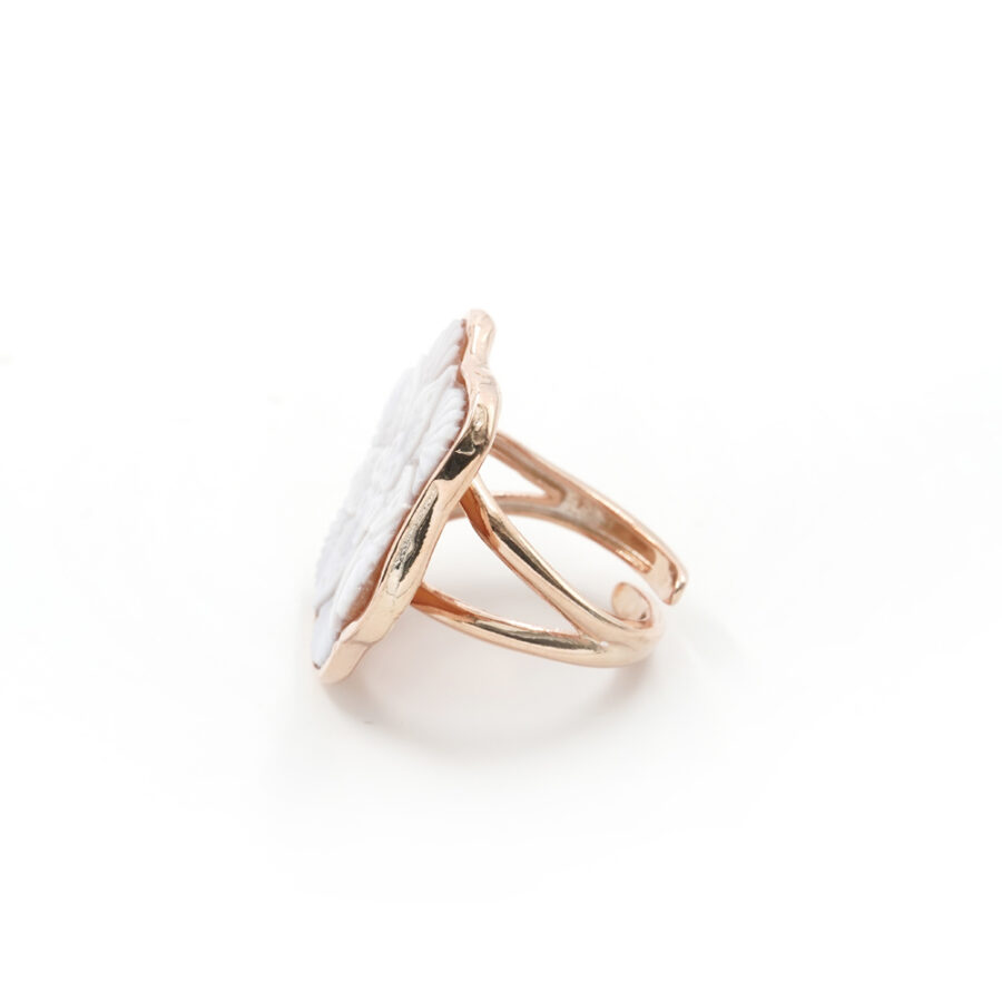 Anello in Argento 925‰ con cammeo di conchiglia inciso – Rosato - immagine 6