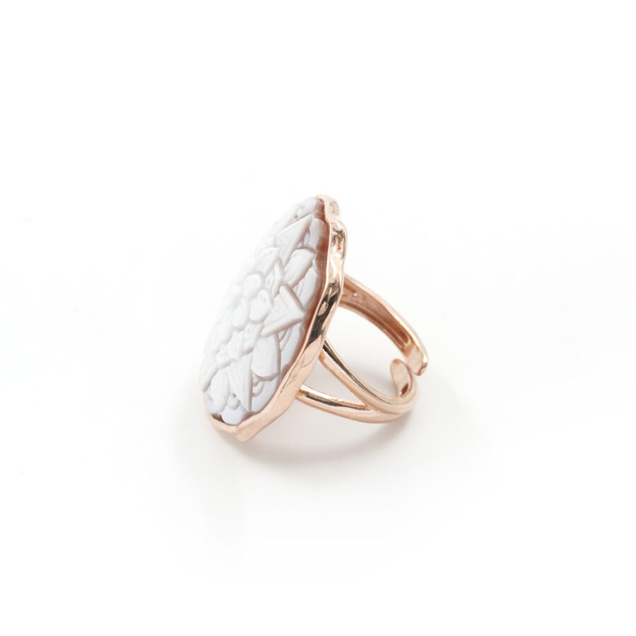 Anello in Argento 925‰ con cammeo di conchiglia inciso – Rosato - immagine 9
