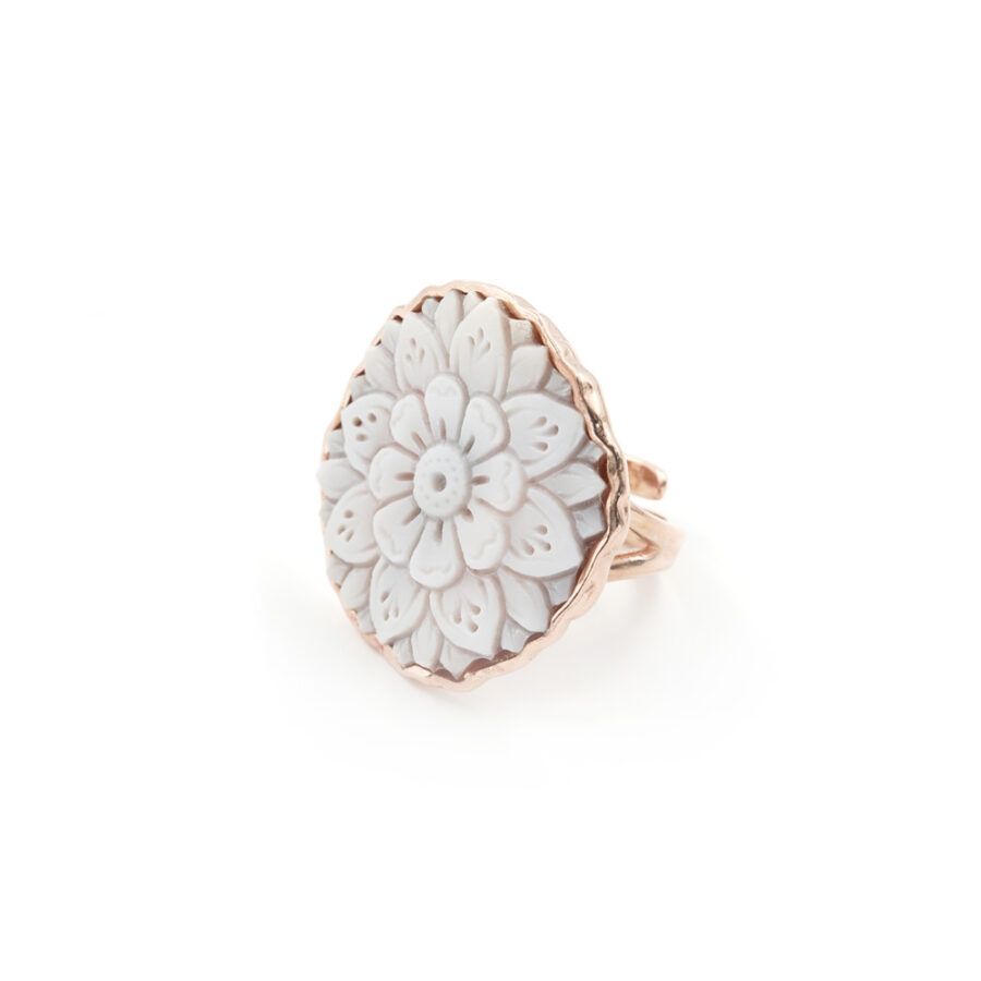 Anello in Argento 925‰ con cammeo di conchiglia inciso – Rosato - immagine 11