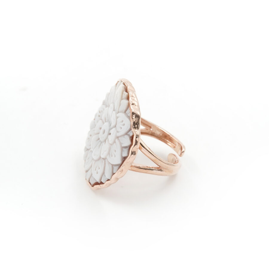 Anello in Argento 925‰ con cammeo di conchiglia inciso – Rosato - immagine 12