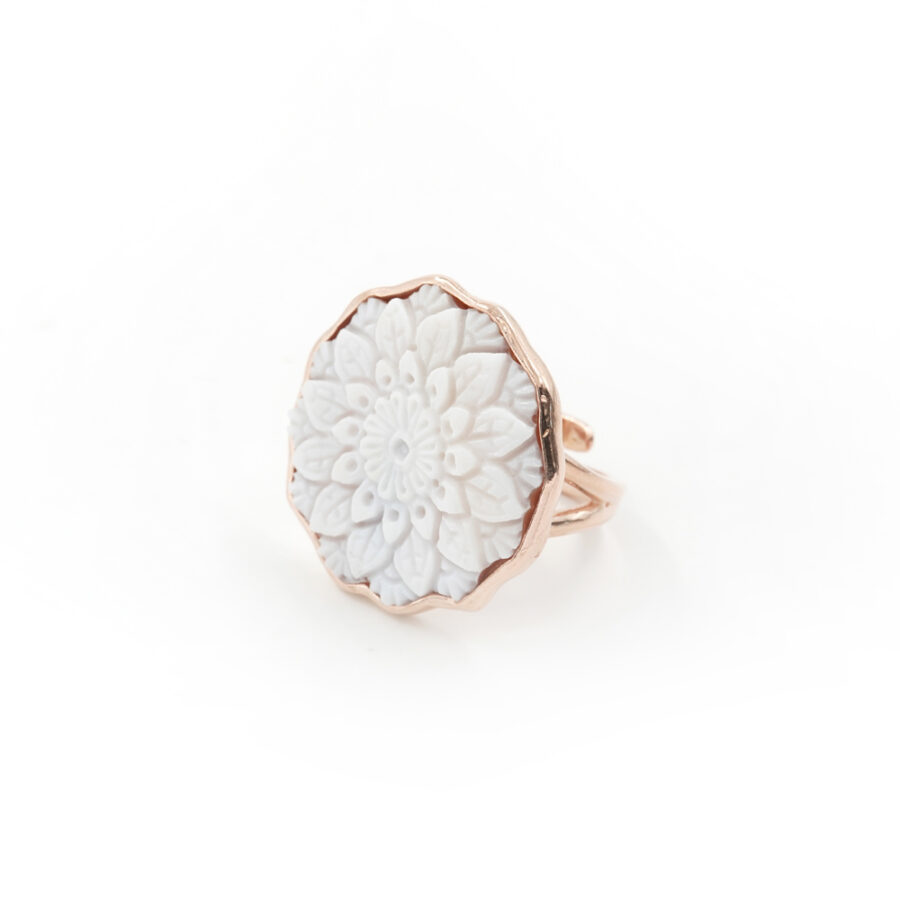 Anello in Argento 925‰ con cammeo di conchiglia inciso – Rosato - immagine 14