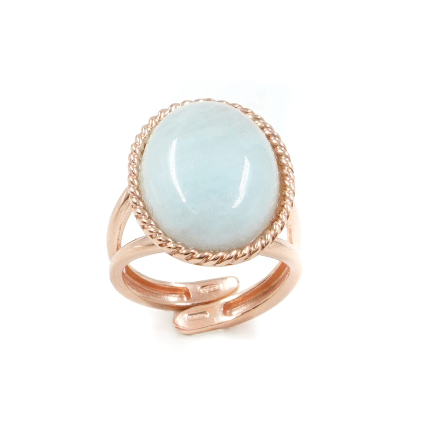 Anello in argento 925 con acquamarina – Rosato - immagine 2