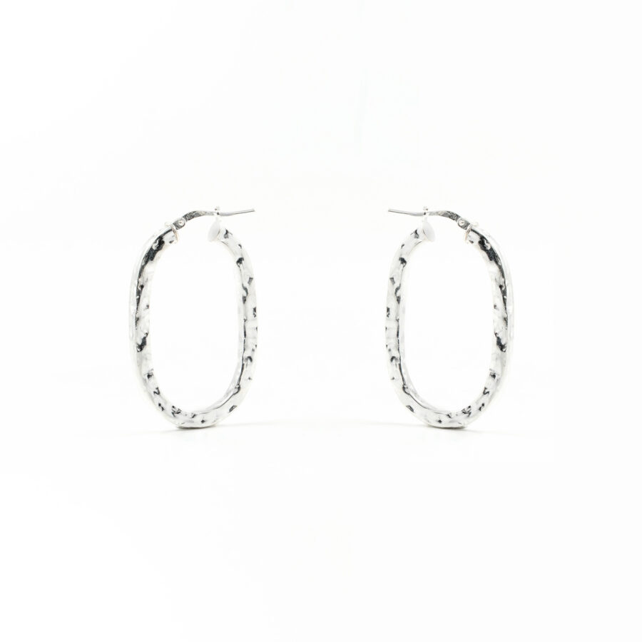 Orecchini in argento 925 a baionetta 36x24mm – Argentato - immagine 2