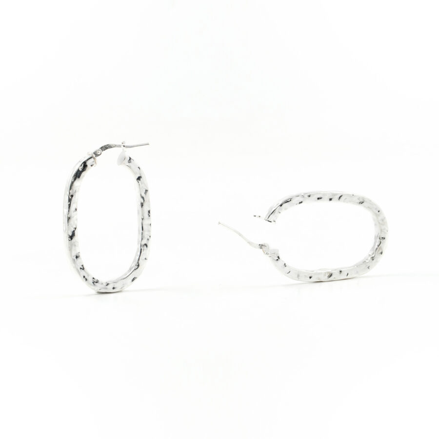 Orecchini in argento 925 a baionetta 36x24mm – Argentato - immagine 3