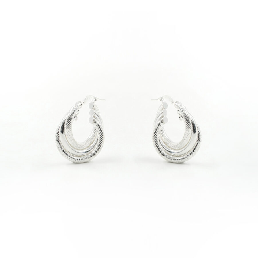 Orecchini in argento 925 a baionetta 20mm – Argentato - immagine 2