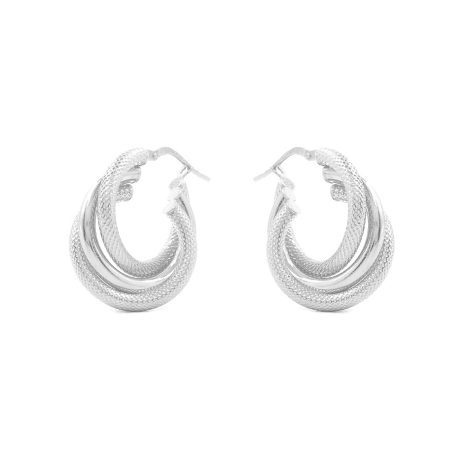 Orecchini in argento 925 a baionetta 20mm – Argentato