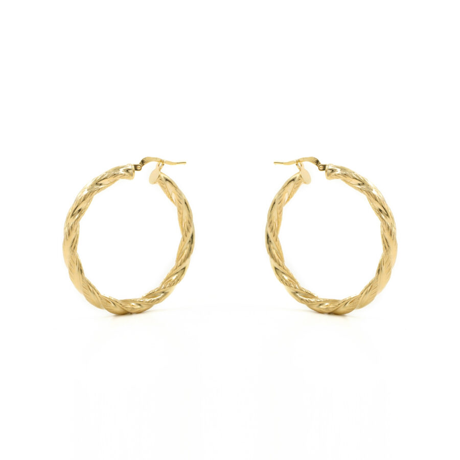 Orecchini in argento 925 a baionetta 37mm – Dorato