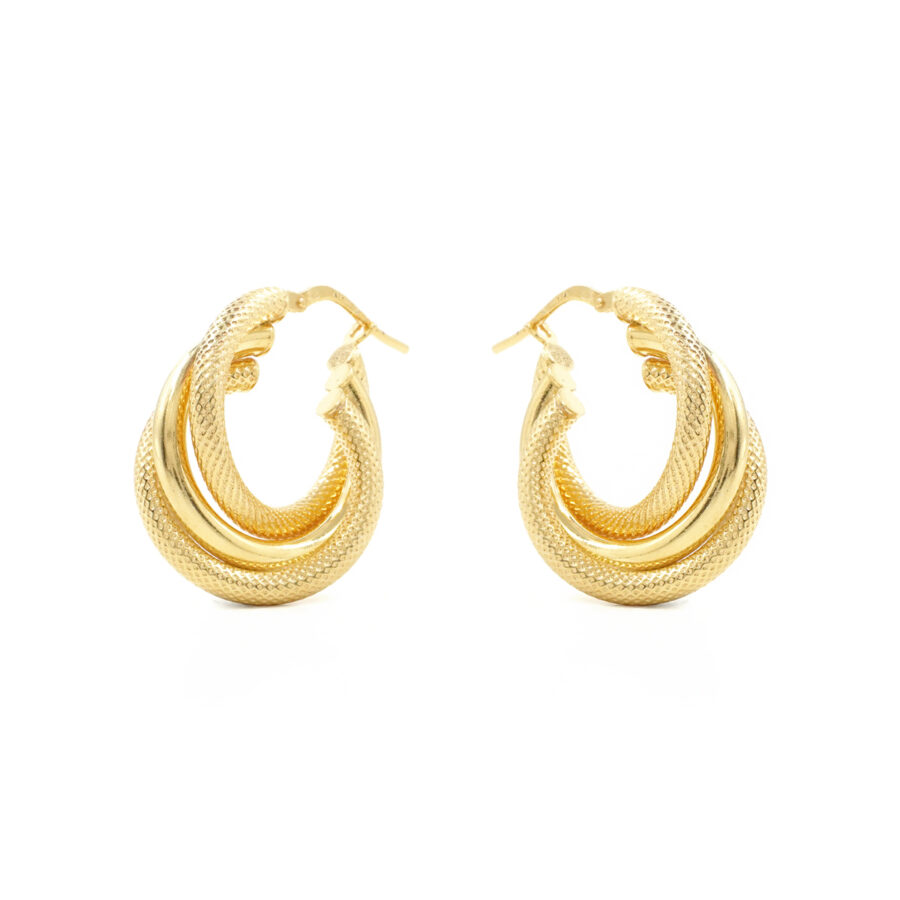Orecchini in argento 925 a baionetta 20mm – Dorato