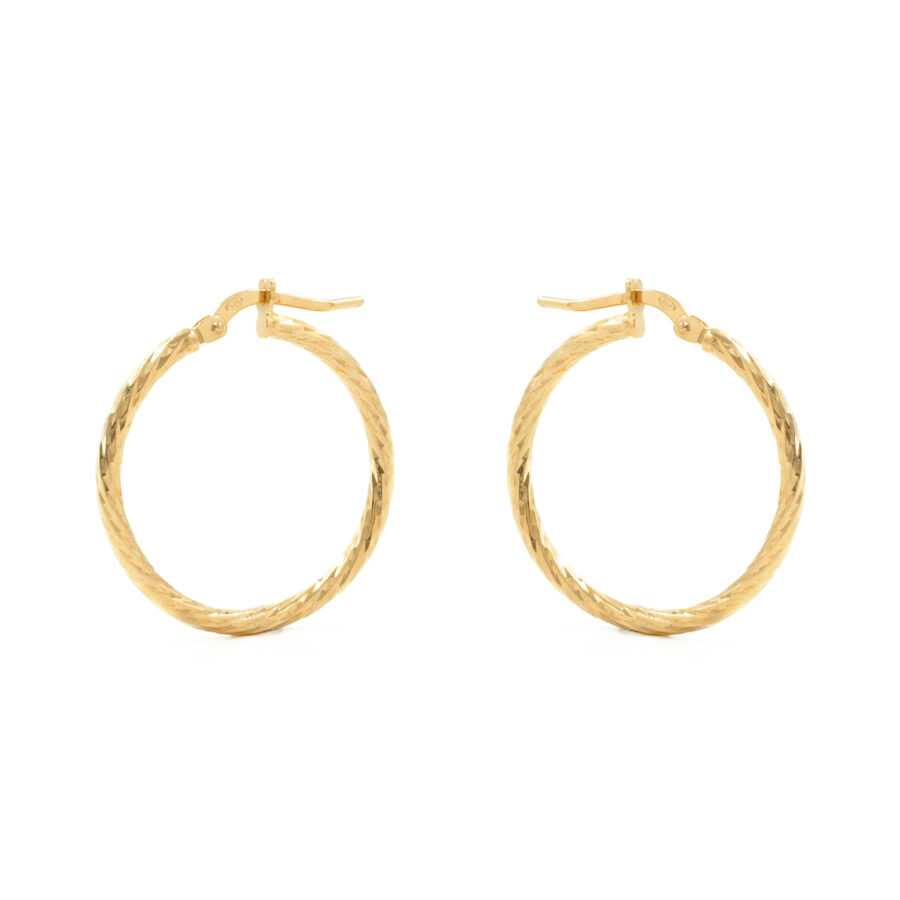 Orecchini in argento 925 a baionetta 25mm – Dorato