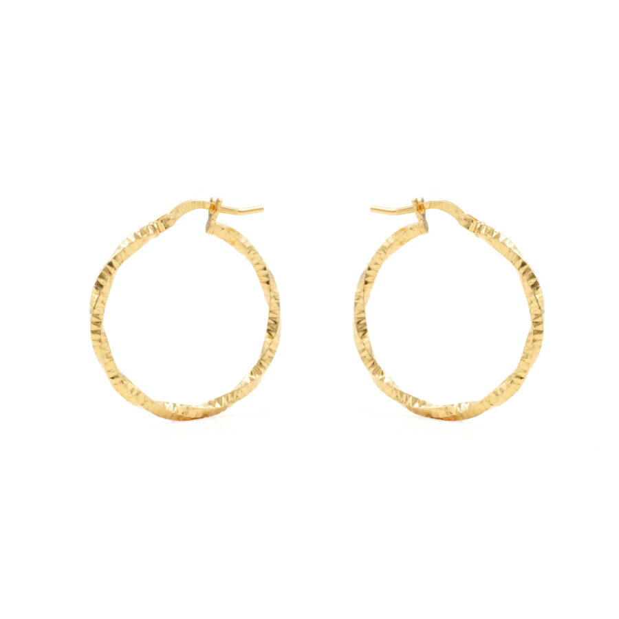 Orecchini in argento 925 a baionetta 25mm – Dorato