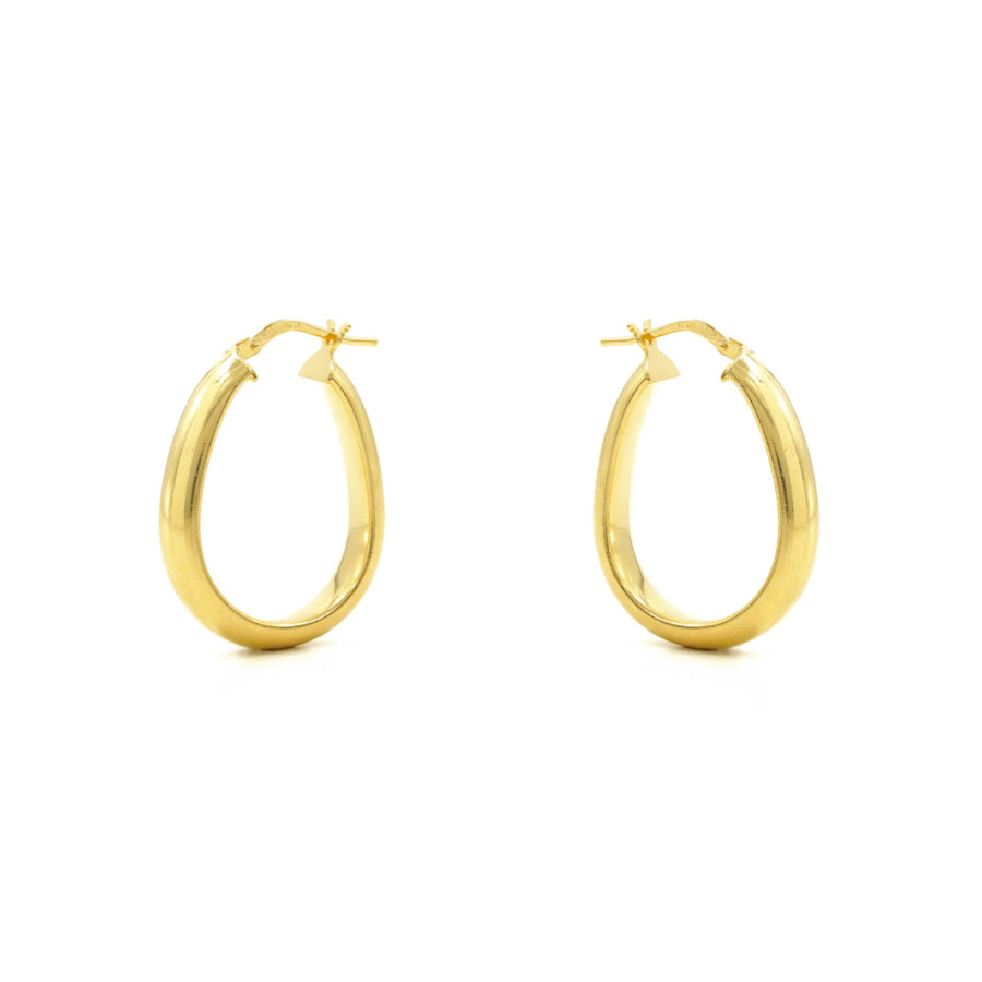 Orecchini in argento 925 a baionetta 30x22mm – Dorato