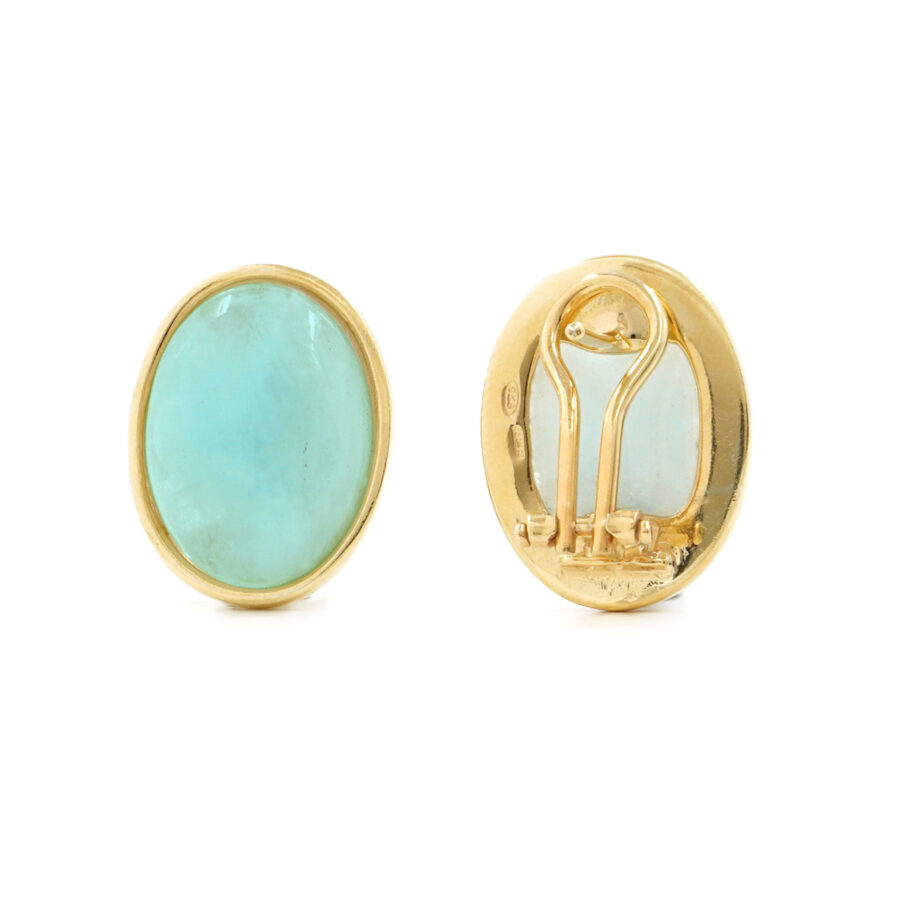 Orecchini in argento 925 con acquamarina milk – Dorato