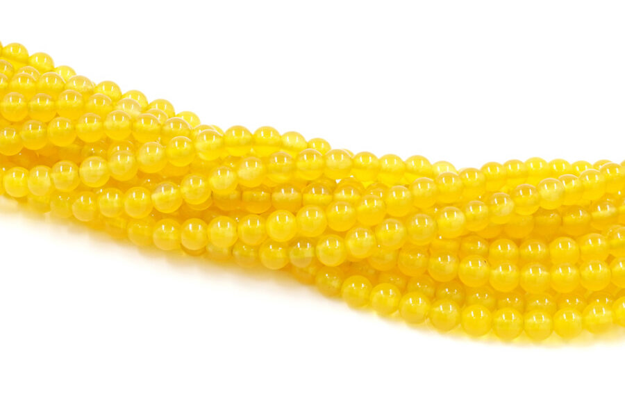 Agata Gialla tinta fili tondi 3mm a 8mm
