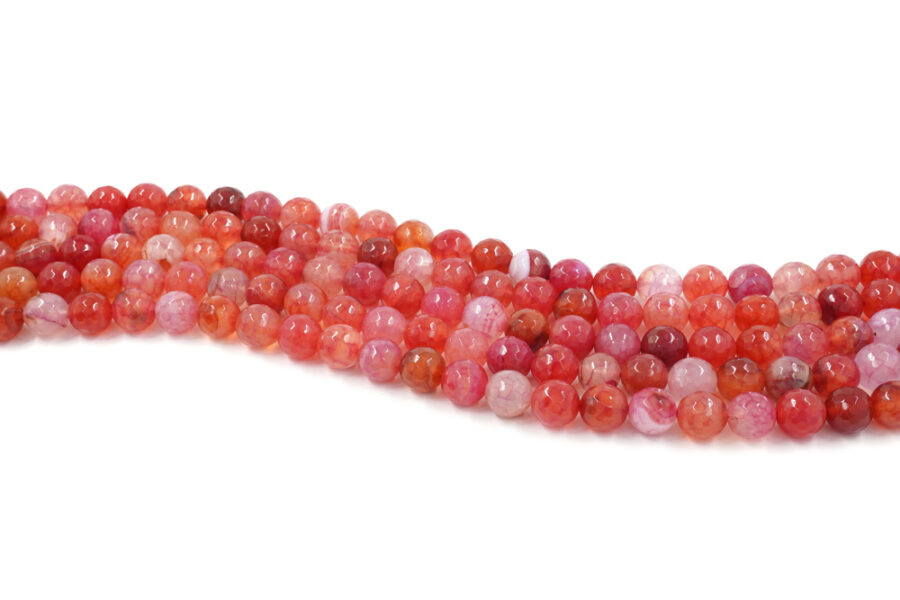 Agata tinta fili round sfaccettati 12mm – Rossa Multicolor - immagine 2