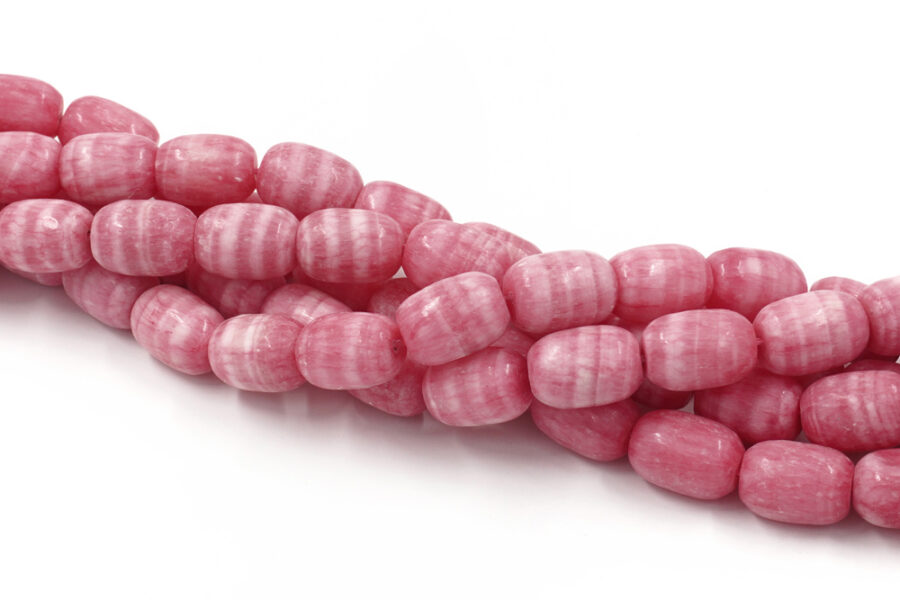 Giada tinta fili barilotti 18x13mm – Rosa