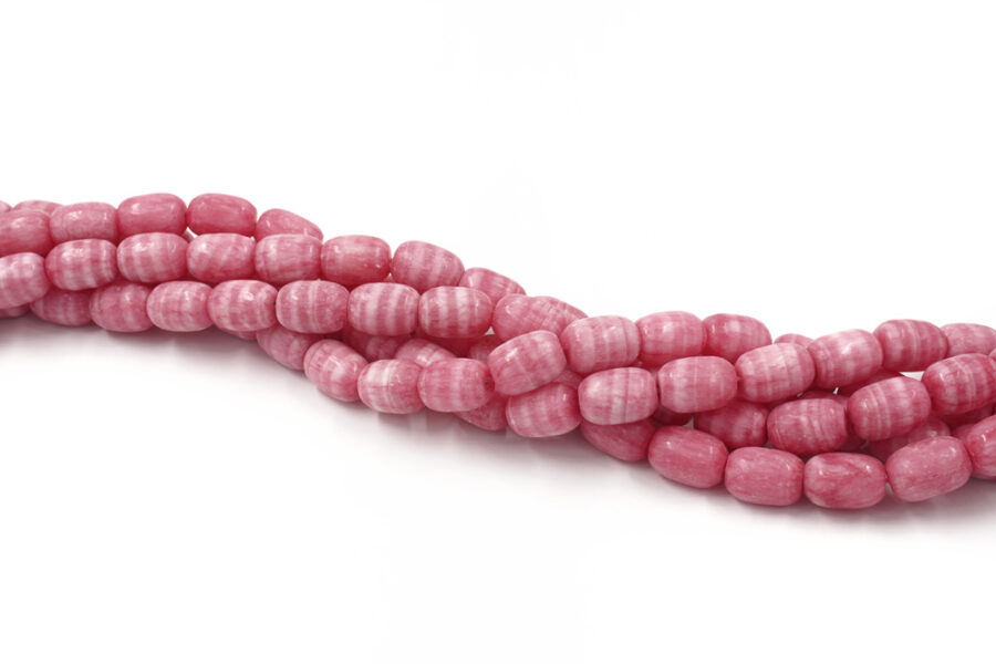 Giada tinta fili barilotti 18x13mm – Rosa - immagine 2
