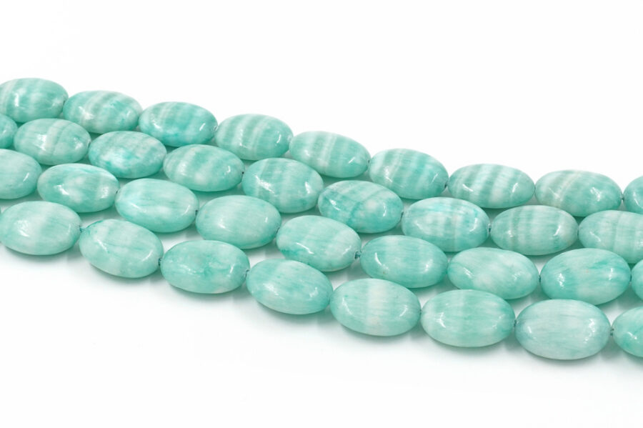 Giada tinta fili flat ovali 20x16mm – Verde