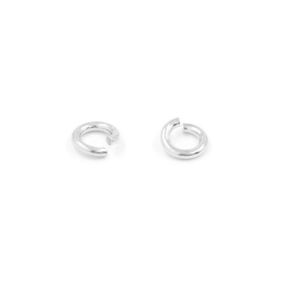 Argento 925‰ anelli aperti 5mm filo 0,80 [Buste da 40pz] – Rodiati