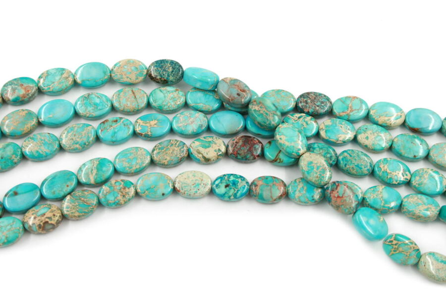 Blu Imperial Jasper fili ovali 14x10mm