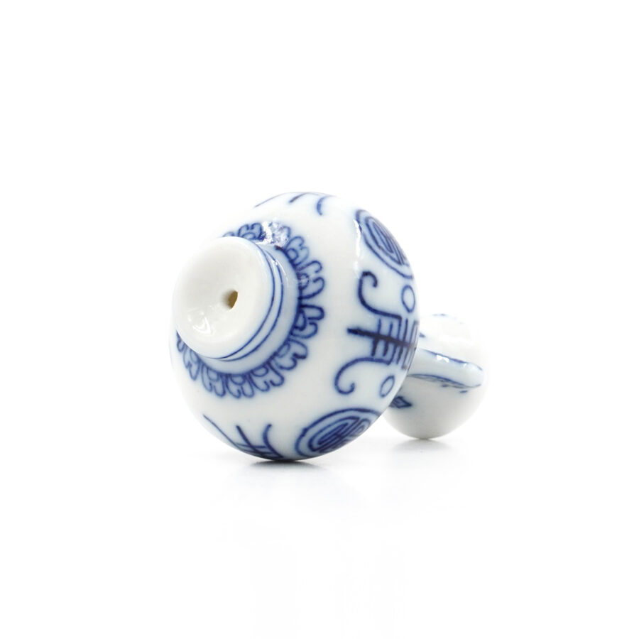 Elemento in ceramica dipinto a mano forma vaso 50x30mm – Foro Passante - immagine 2