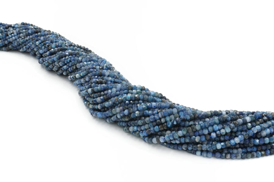 Cianite fili rondelle sfaccettate 4x3mm - immagine 2