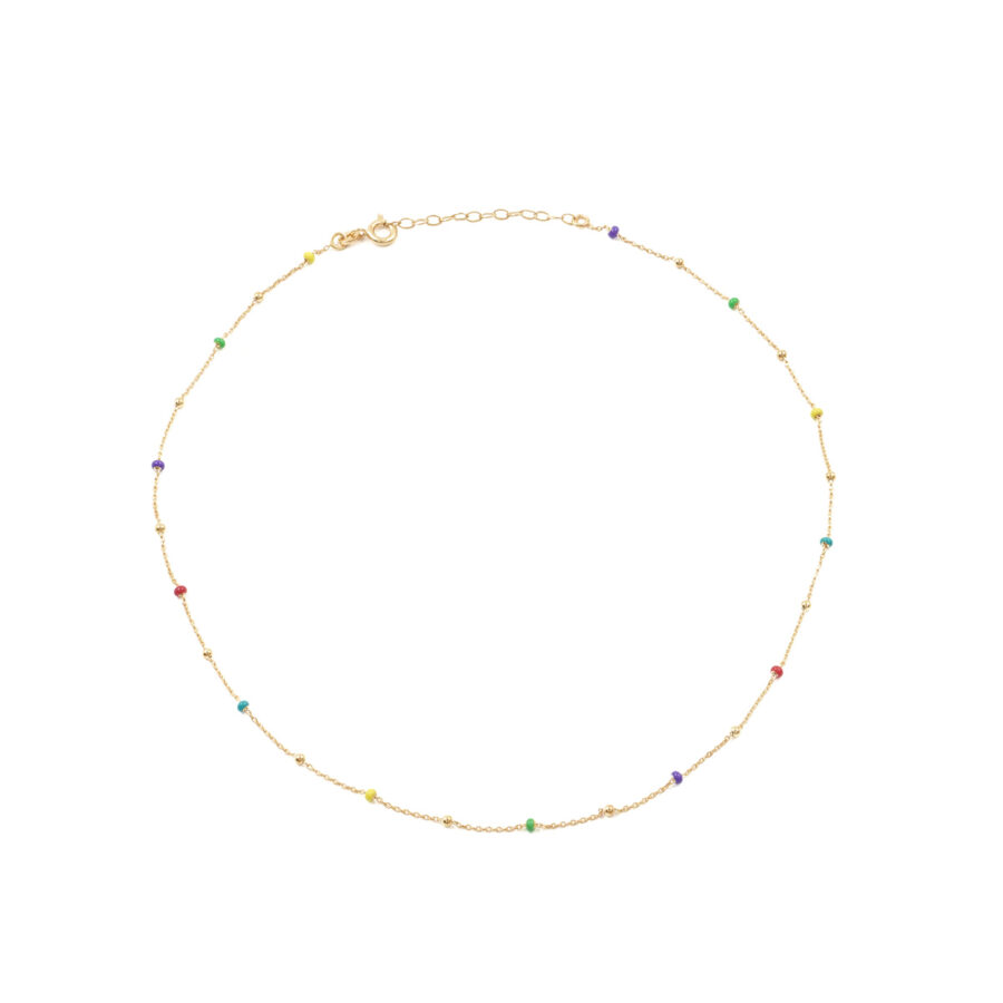 Collana in argento 925 con elementi smaltati – Dorato