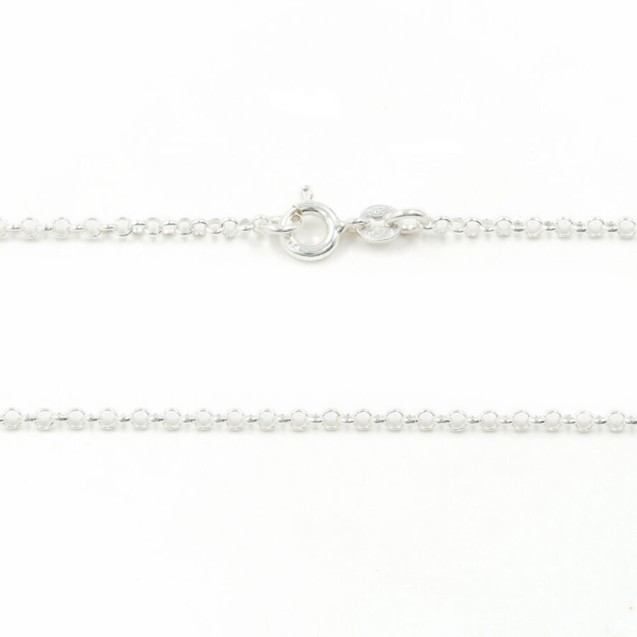 Collana rollò in argento 925 con bollatina – Lunghezza 40cm – Argentato - immagine 2