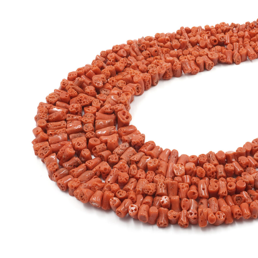 Corallo Mediterraneo fili cilindri 6x4mm, 14x8mm
