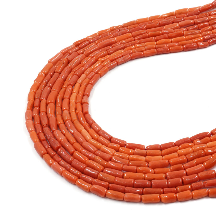 Corallo Mediterraneo fili cilindri ~9x4mm, ~12x5mm - immagine 2