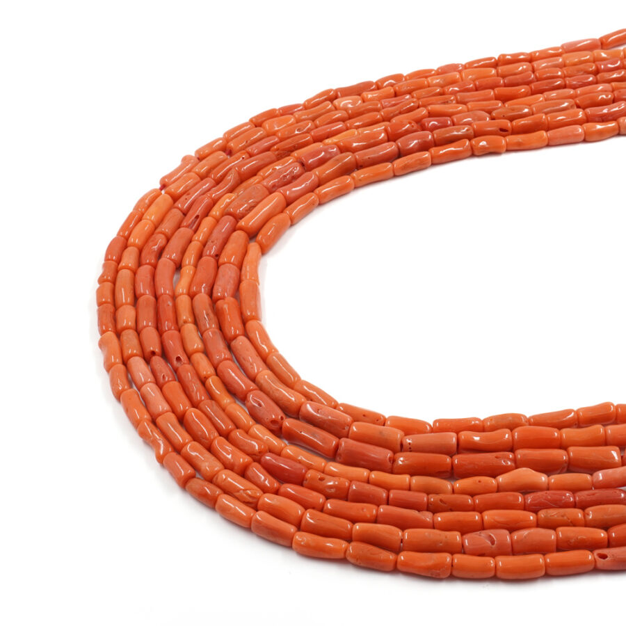Corallo Mediterraneo fili cilindri ~12x4mm, ~13x6mm - immagine 2