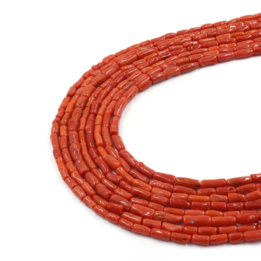 Corallo Mediterraneo fili cilindri ~12x4mm, ~13x6mm