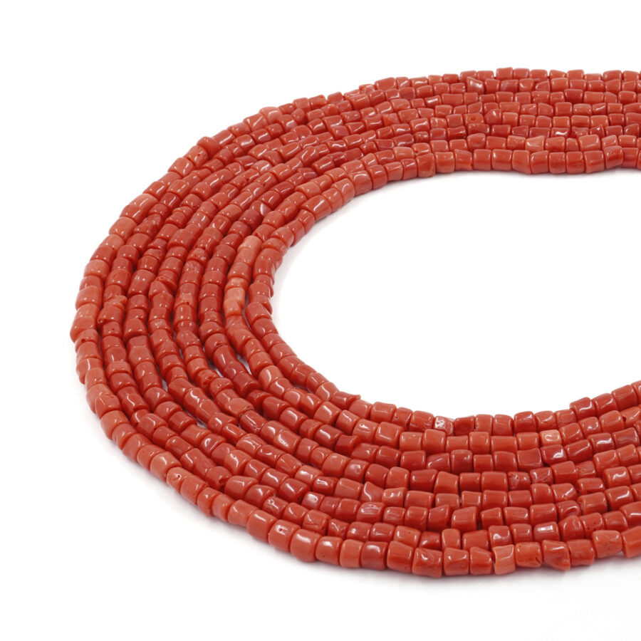 Corallo Mediterraneo fili cilindri da 3mm a 5mm