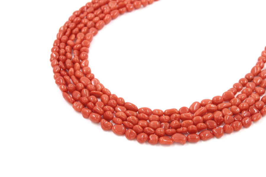 Corallo Mediterraneo fili sassi 6x5mm - 6x7mm