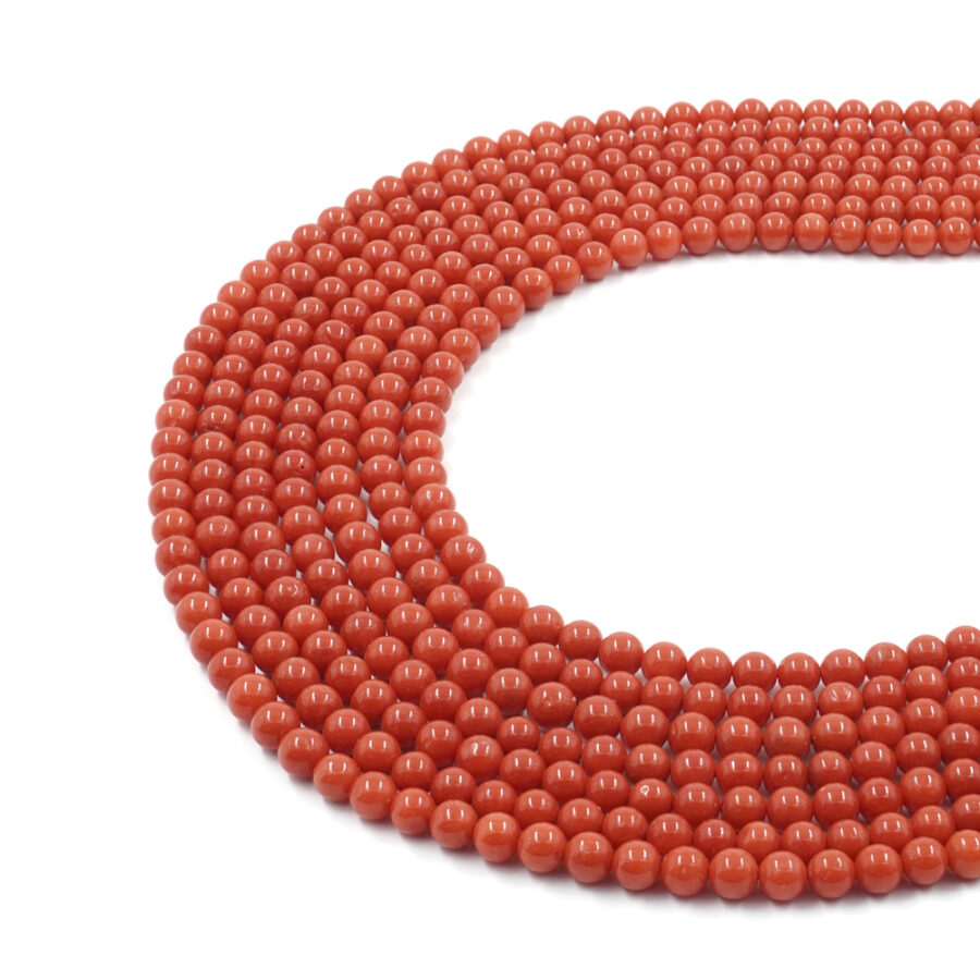 Corallo Mediterraneo fili round ~6mm - Qualità Similnetto – Colore Scuro